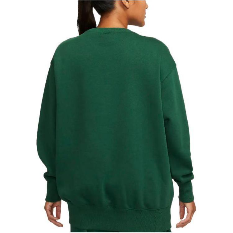 Nike Letter Logo Print Round Neck Pullover Long Sleeve Sweatshirt Women Sweatshirt Green DZ4626-341