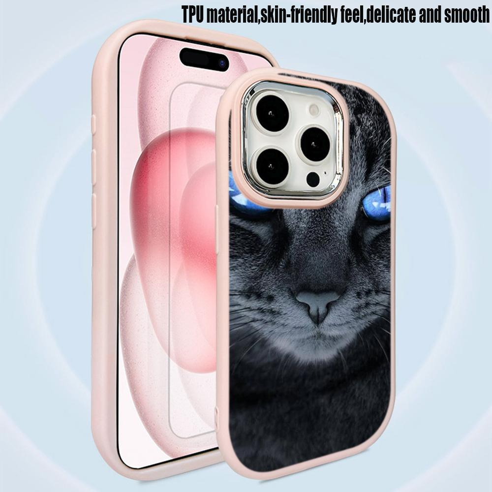 LZ3 Black Cat Green Eyes Soft Phone Case for Samsung S24 Ultra S23 Plus S21 FE A16 A54 A52 A06 Infinix Hot 40 30i Lens Protection Shockproof Cover