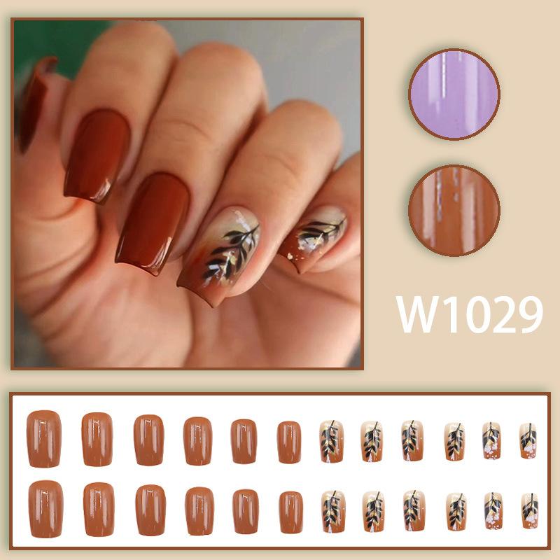 

24 шт. Европейский квадратный карамельный цвет листа золотая фольга белый нейл-арт часть Spice girl сладкий крутой нишевый высокий смысл носить ноготь