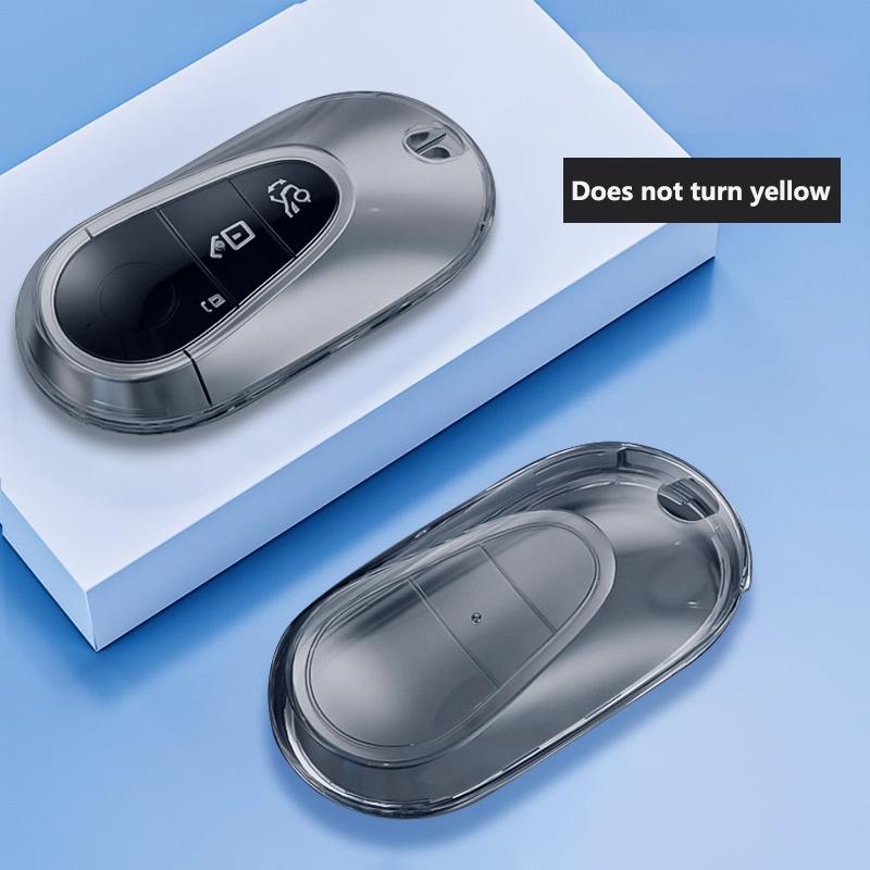 Transparent Black TPU for Mercedes Benz C E S CLE GLC EQE EQS Class W206 W214 W223 C236 X254 V297 X294 Car Key Cover Fob Holder