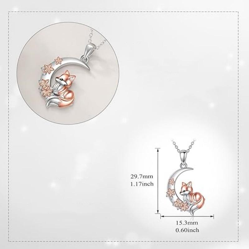 New Sen Series Unique Design Charming and Beautiful Fox Pendant Flower Moon Necklace