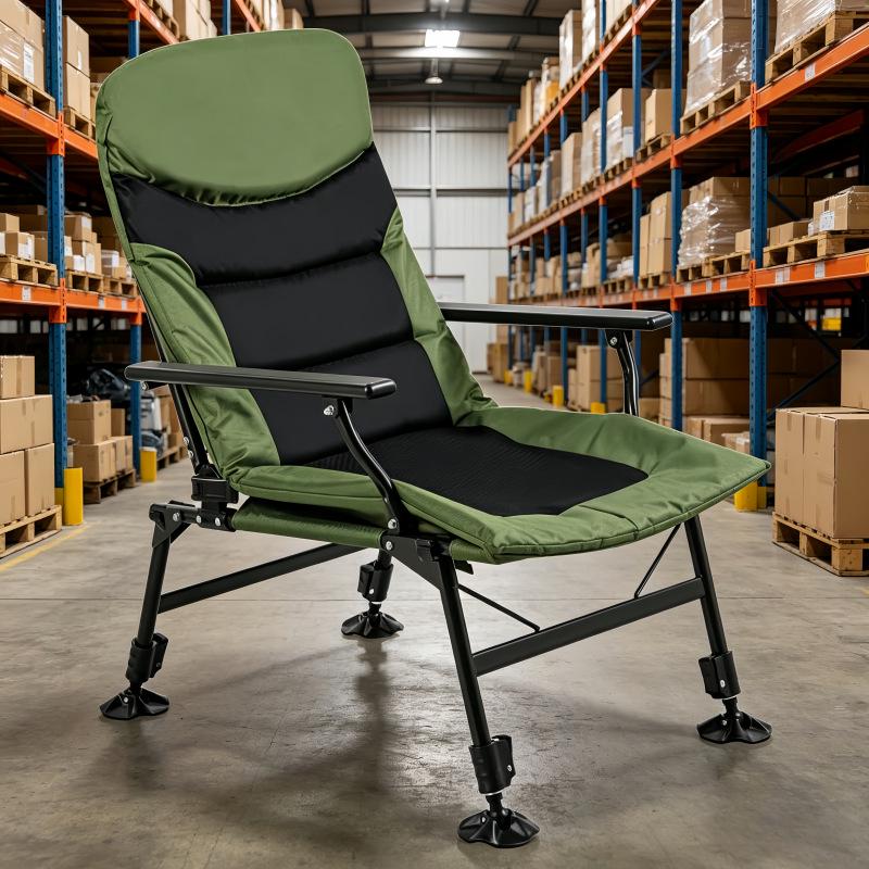 

Складное кресло-шезлонг в европейском стиле: Многофункциональный, легкий, для рыбалки на дикой природе и на пирсе. BH007 New European Chair зелёный