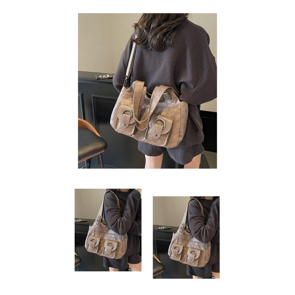 Multi Carry Faux Leather Handbag with Shoulder Crossbody and Handheld Options