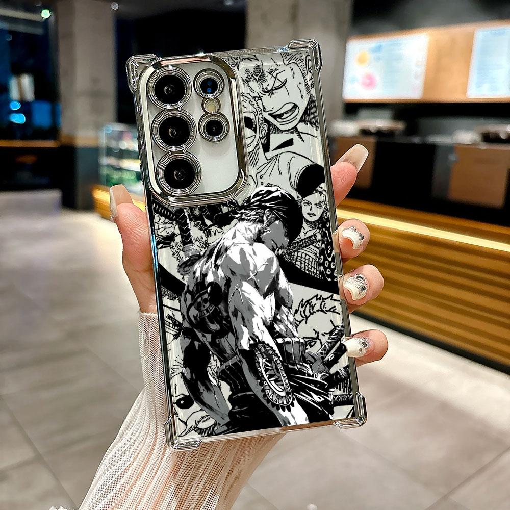 Ones P-Piece Zoro Anime Coque For Galaxy S26Ultra Phone Case For Samsung S26 S25 S24 S23 S21 Ultra S20 FE S25 Plus 5G Soft Cover