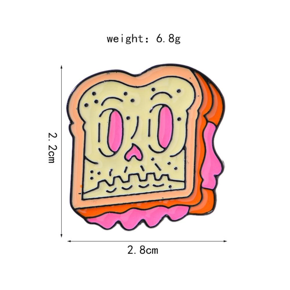 Zinc Zinc Alloy Cartoon Food Brooch Cute Doughnut Brooch Fashion Cartoon Metal Brooch  Ornament Badge