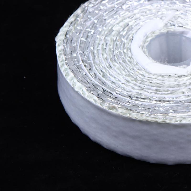 Nastro Termico per Silenziatore di Motocicletta Fascia di Scarico Heat Wrap Scudo Termico Isolamento Con Fascette in Acciaio Inossidabile 5M Foglio di Alluminio