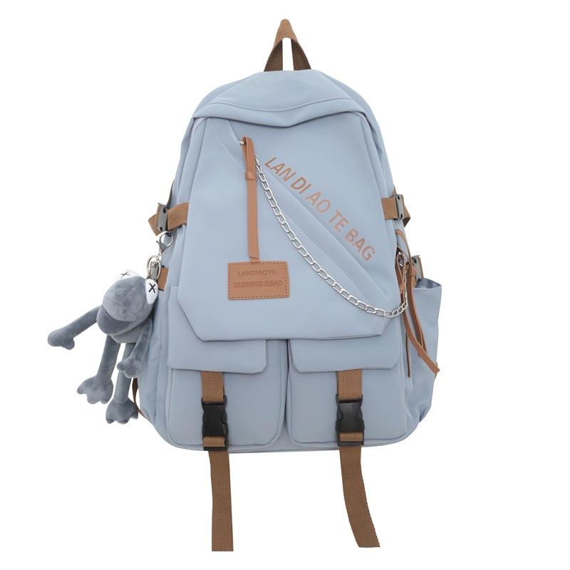 Schoolbag New Trend Tooling Wind Backpack Casual Versatile Large Capacity Backpack High Value Fashion Simple Student School Bag