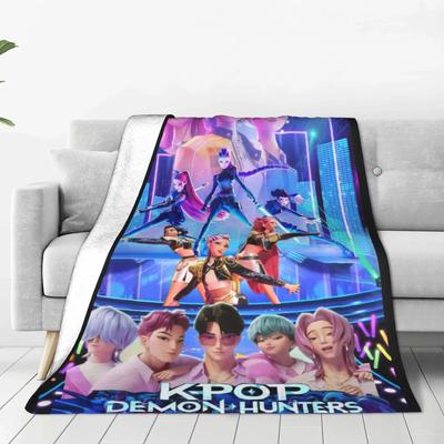 K-pop D-Demon Hunters Huntrix Saja Boys Deka Super Teplá Pohodlná Plyšová Přehozová Deka Dítě Domácí Dekorace Flanel Přehoz na Postel