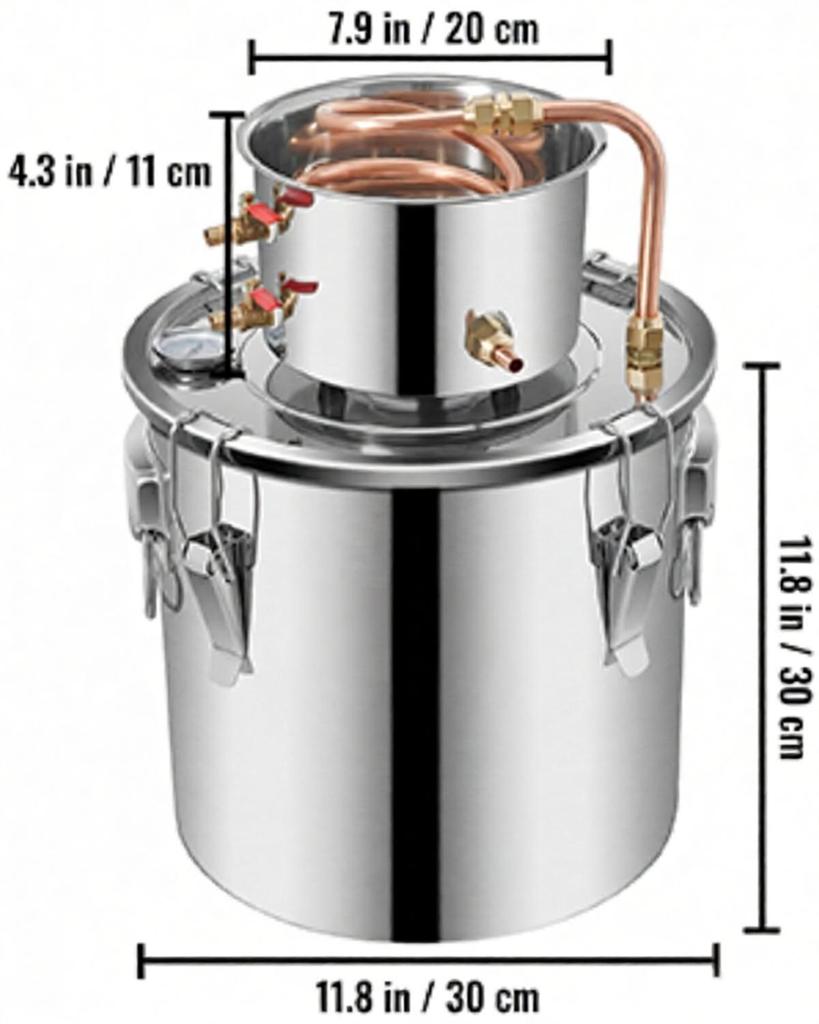 Alambic Wine Distiller Alcohol Moonlight 5 Gal DIY Still Stainless Steel Home Brewing