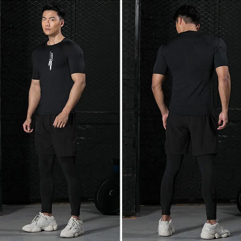 Anime Jujutsu Kaisen Compression Shirt Men Print Breathable Football Fitness Tight Sportswear Althletic Quick Dry Rash Guard