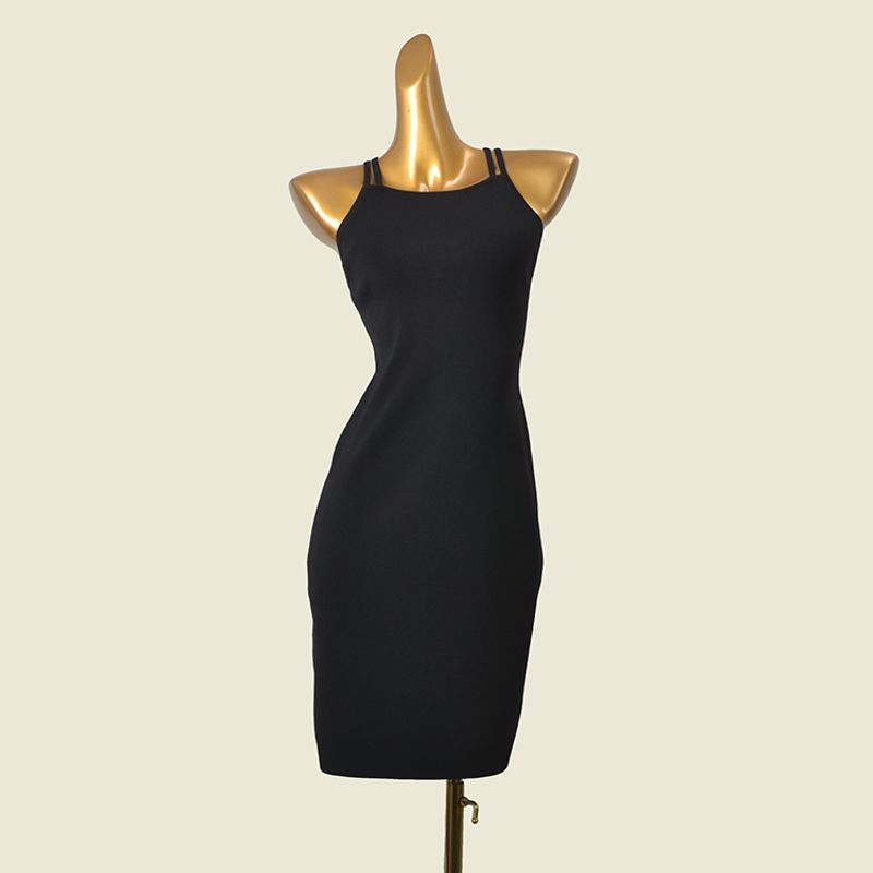 French style Gao Ding Double-Shoulder Strap Narrow Shoulder Dress Western Style Sexy Slim fit Sheath Knitted Foreign Trade Original Order Short dress