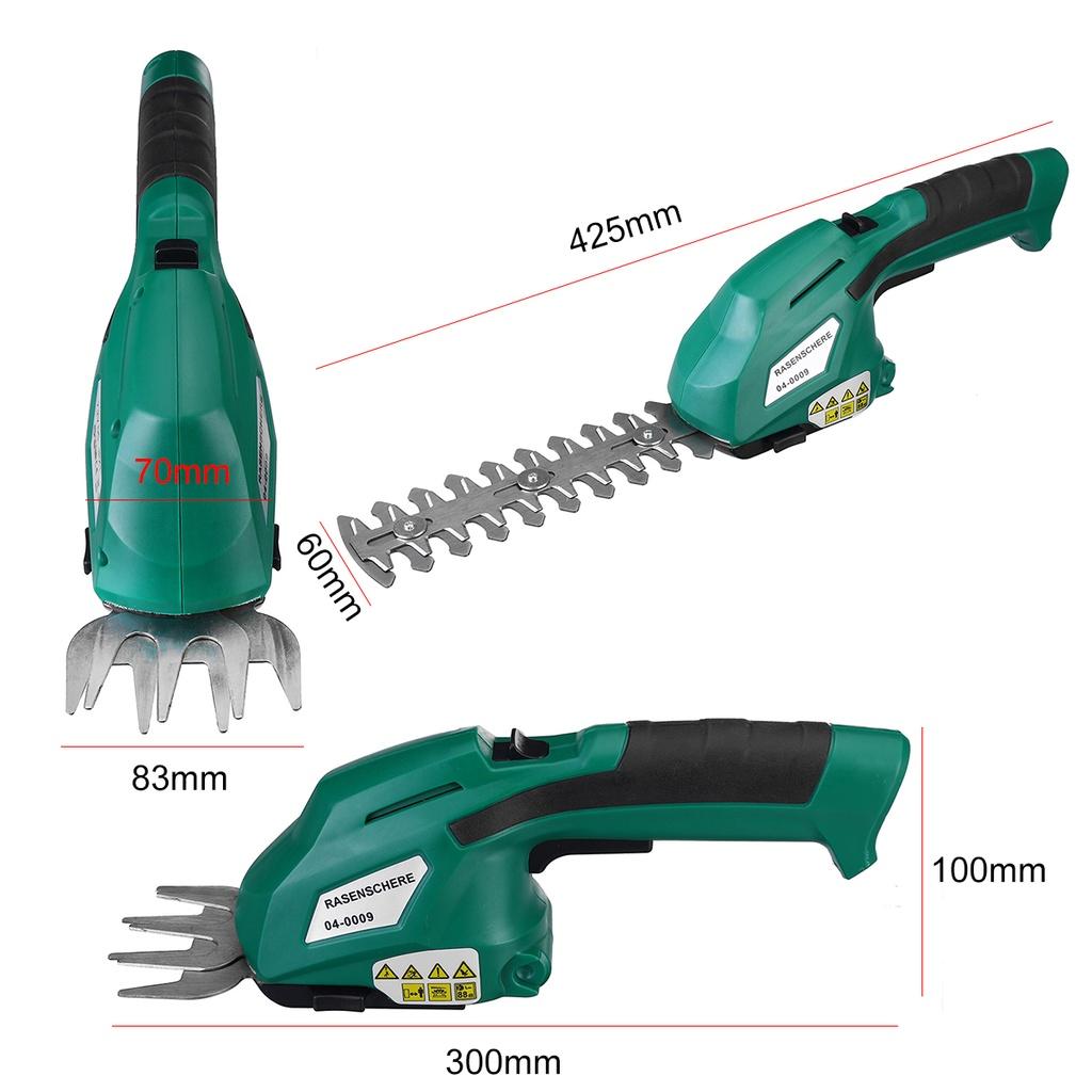 2 In 1 7.2V Electric Trimmer Grass Shears Lithium-ion Household Cordless Hedge Trimmer Rechargeable Weeding Shear