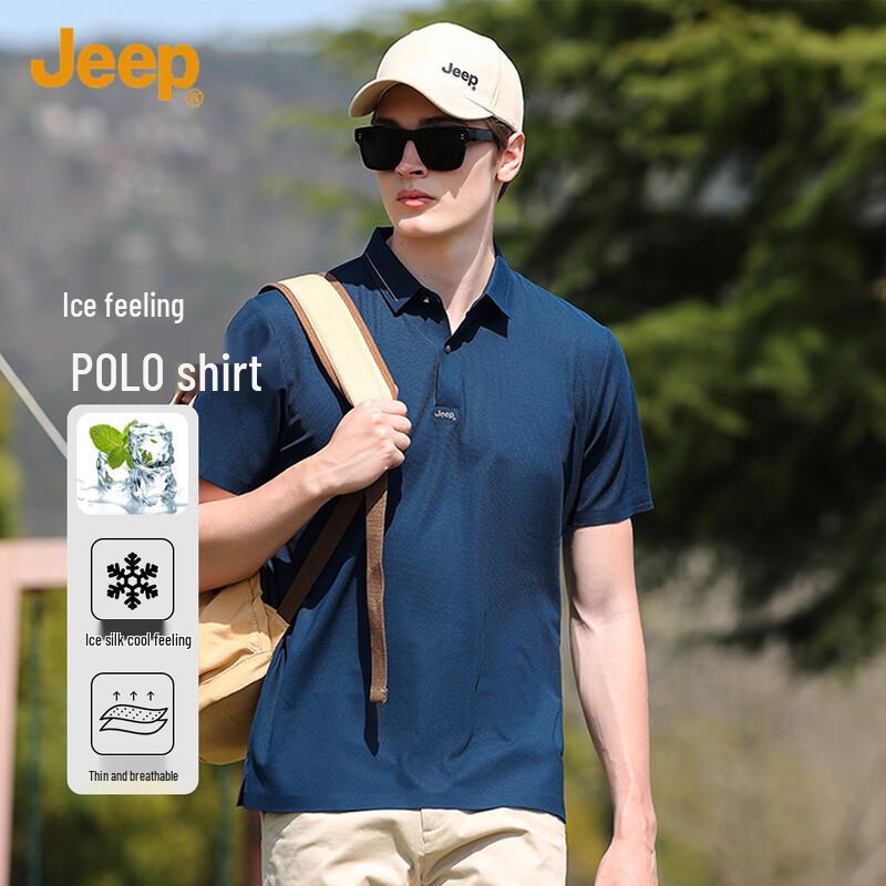 JEEP Men s Ice Silk Quick-Dry Polo Shirt M