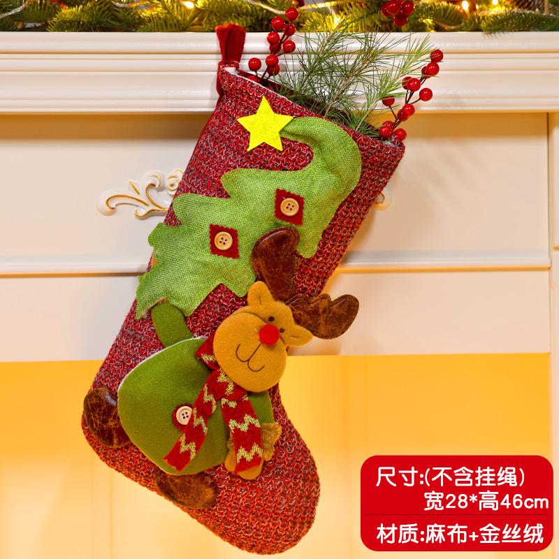 Christmas Stockings Socks Santa Snowman Hanging Xmas Tree Ornaments Christmas Decor for Home New Year Navidad Candy Gift Bags