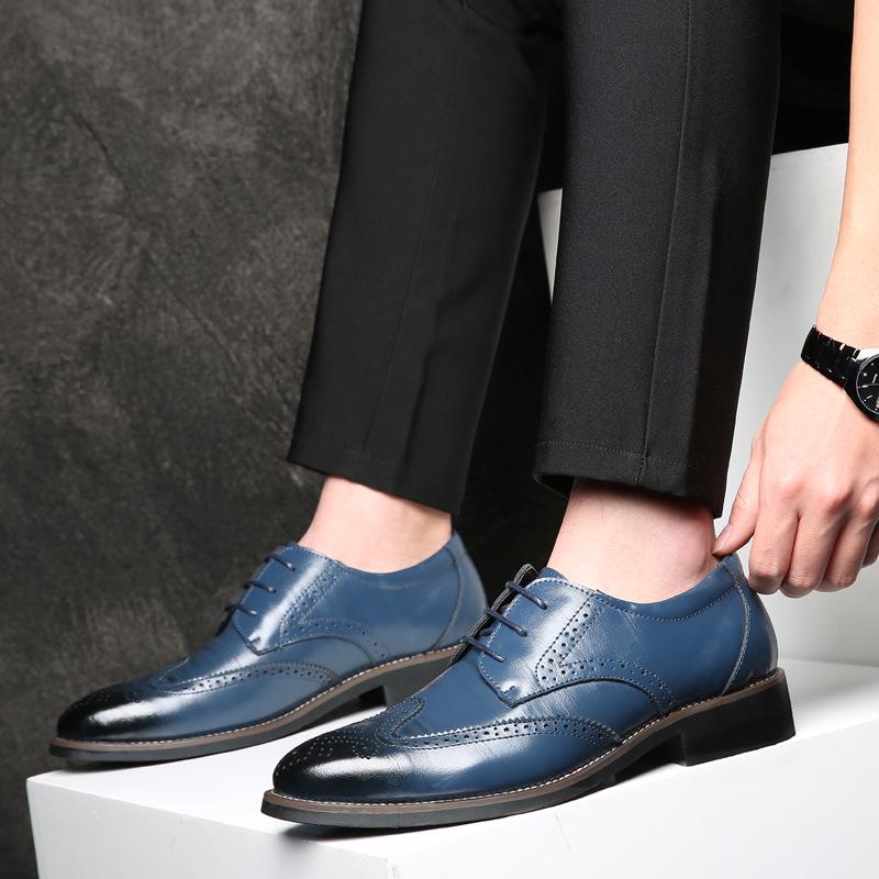 Casual Leather Shoes Men Pointed Toe Leather Shoes Business Shoes Leather Shoes