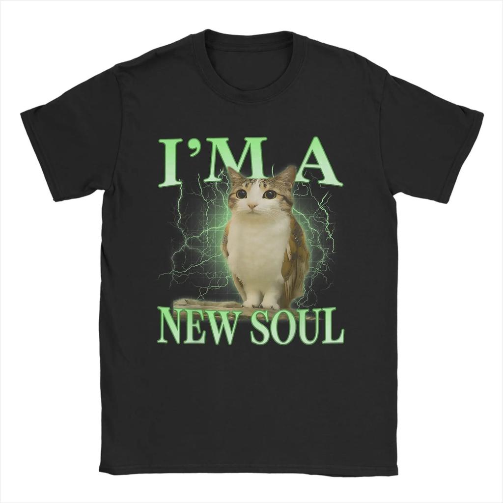 Damen Oberteile Lustig Entzückend Katze Eule Brainrot Meme Meowl Weihnachts T-Shirts Tolle T-Shirts Kurzarm Rundhals T-Shirt Unisex