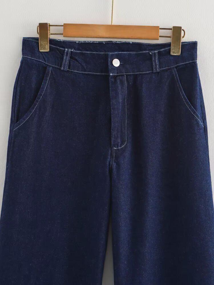 2025 Spring Women's European & American Fashion: Loose Belted Top & High-Waist Long Pants