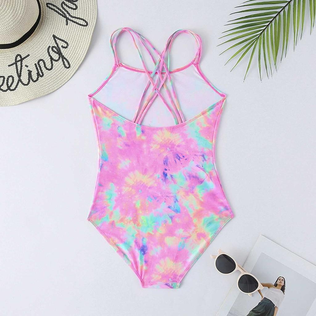 Fato de Banho de Peça Única Estampado para Meninas Moda Casual Para Crianças