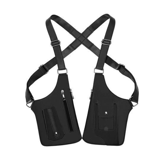 Faux Leather Armor Wallet Adjustable Underarm Shoulder Holster Chest Pouch Anti Pickpocket Wallet Phone Bag for Men Travel Camping Hiking