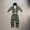 Unisex Street Style Hip Hop US Size Zipper Cardigan and Sweatpants Set