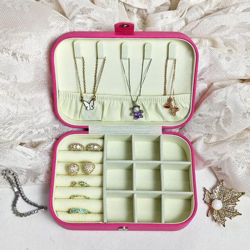 Portable Jewelry Storage Box Travel Small High-end Exquisite Large-capacity Earrings Ring Antioxidant Jewelry Box