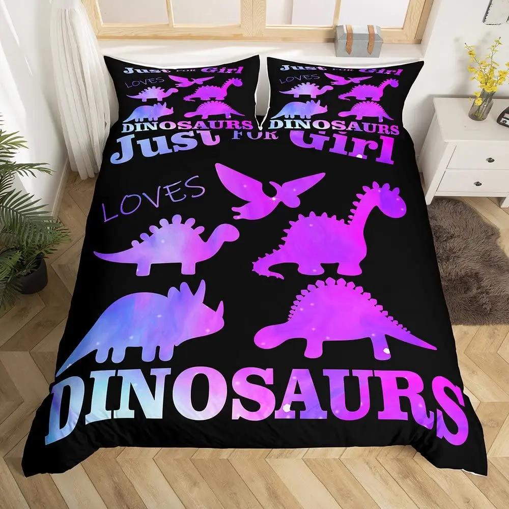 Cute Cartoon Dinosaur Duvet Cover Set Full SizeKawaii Dinosaur Bedding Set for Boys GirlsColorful Dinosaur Comforter Cover Set