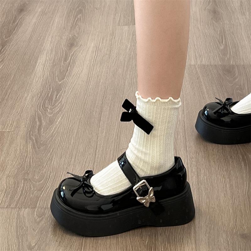 Black Retro British Style Platform Jk Small Leather Shoes Women's 2025 New Summer Skirt French Mary Jane Single Shoes