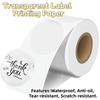 230Pcs Square/Round Self-Adhesive Label Transparent Thermal Printing Paper  Classroom