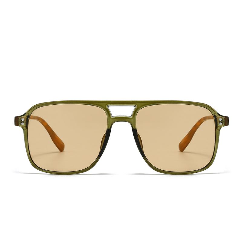  Export New Modern Retro Square Double Bridge Sunglasses Ins Style Street Style Sunglasses 22003