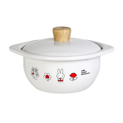 Emile Miffy Enamel Cocotte Acid and Alkaline Induction Dick Bruna GoodPlus+ (15cm) - Resistant, Odor-Resistant, Compatible,