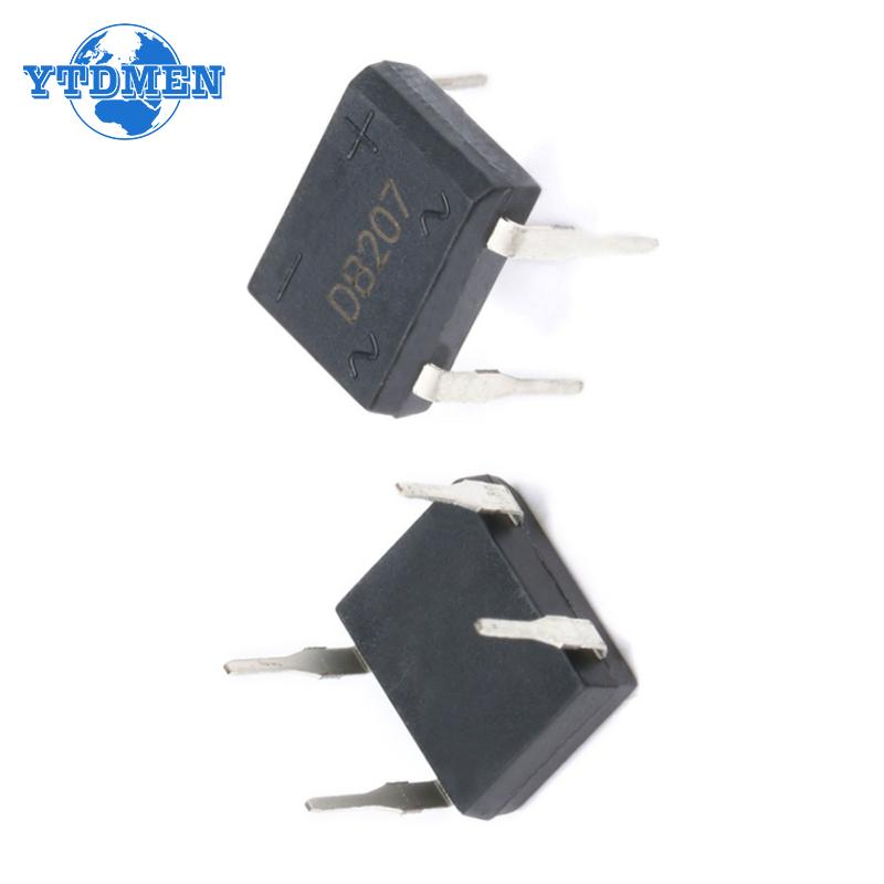 20PCS DB207 Brückengleichrichter DIP4 1000V 2A DB207S Power Diode Gleichrichter Elektronische Komponenten IC