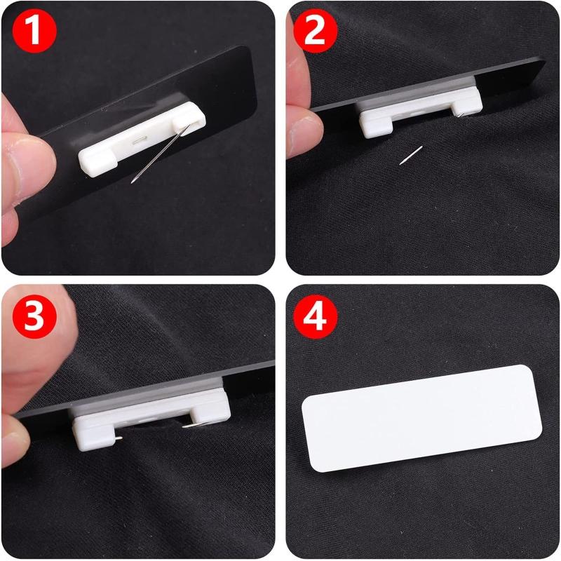 31mm Plastic Pin with Glue Can Be Pasted Brooch Work Number Plate Name Paste Diy Jewelry Accessories for Women Men