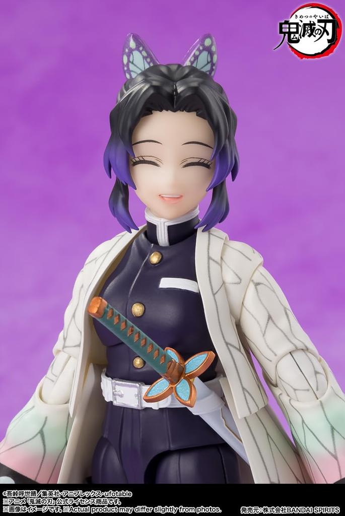 TAMASHII NATIONS SHFiguarts Tueur de démons: Kimetsu no Yaiba Shinobu Kocho approx. Figurine articulée peinte PVC & ABS 130 mm