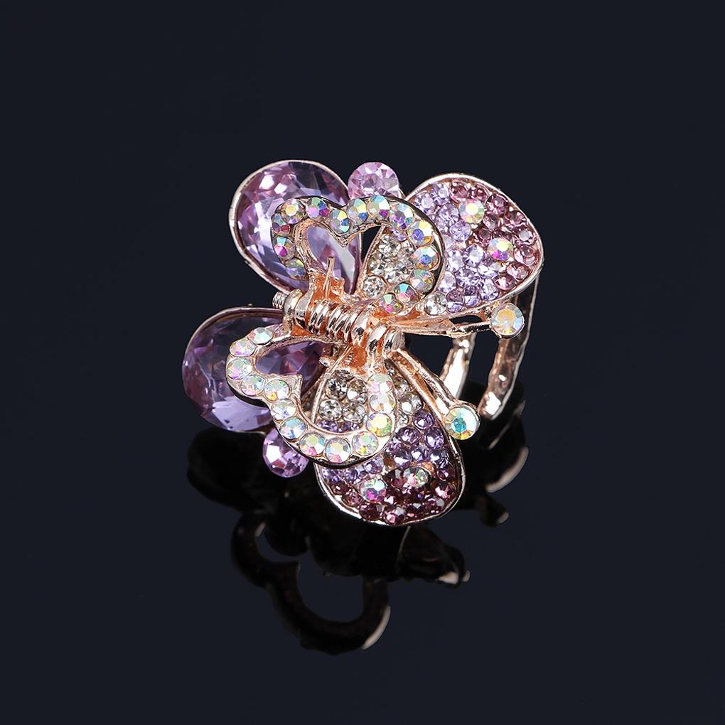 Women's Ellen Clip Hairpin (Purple) Cubic Decoration Point Pin
