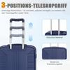 20"/24"/28" 3-Piece PP Spinner Luggage Set – Sizes with Side Handles, Hanging Hooks & Protective Feet – Integrated Combination Lock(Blue)