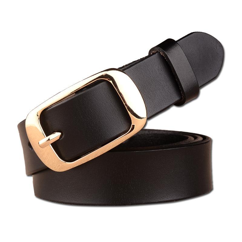 Women's Genuine Leather Belt - Pin Buckle, Adjustable Fashion Waistband Accessory