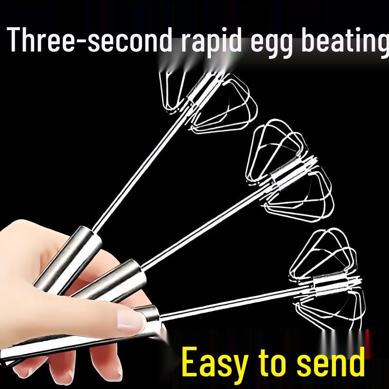 Hand-Push Rotary Egg Whisk