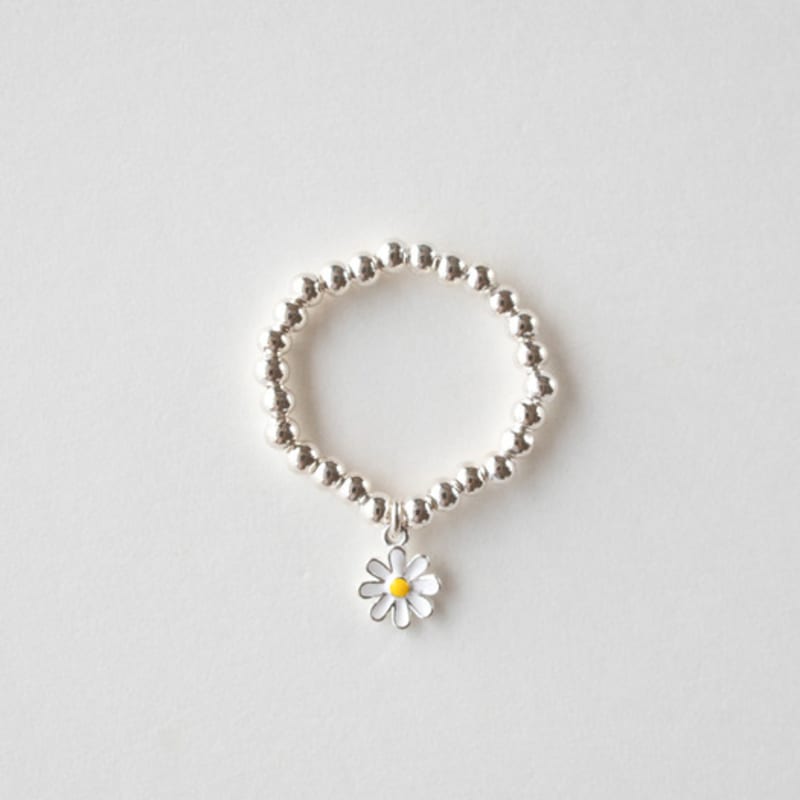MERRYMOTIVE [Silver] Daisy flower with ball ring