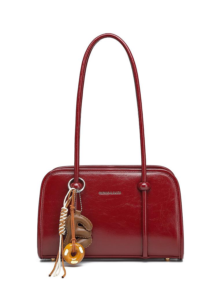 

2025 Красная Ретро Сумка для Женщин - Модная Осенне-Зимняя Сумка Кроссбоди и Подмышку, Модная Маленькая Квадратная Сумка для Ношения в Руке Red