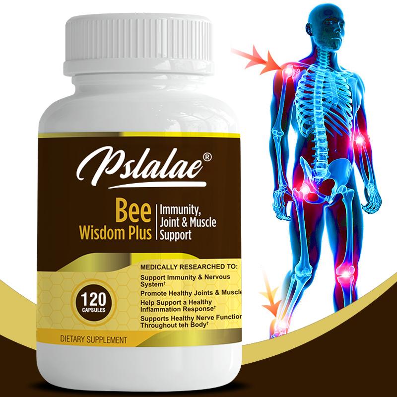 Pslalae Cápsulas de extrato puro de veneno de abelha, contendo glucosamina, aliviam a dor nas articulações, adequadas para homens e mulheres.