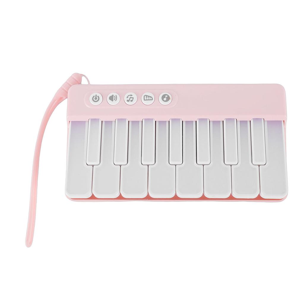 Portable Piano Electronic Keyboard Piano Music Instrument Toy with Colorful Lights Demo Songs for Kids Toddles Gift Pink