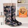 Water Shoes Rain Shoes Female Adult Tall Rain Boots Water Boots Velvet Warm Fashion Non-slip Waterproof Work Shoes Long Tube Cotton