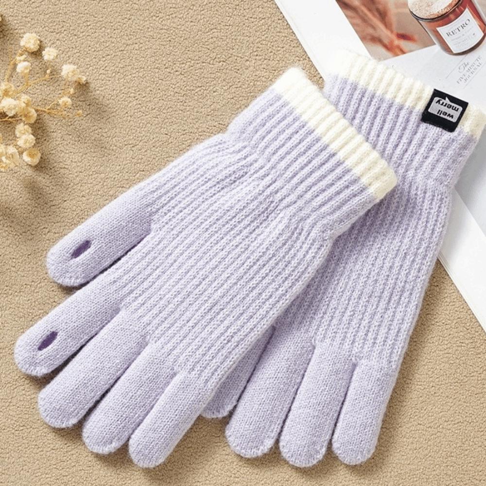 Warm Full Finger Gloves Thumb Opening Women's Mittens Gifts Knitted Gloves  Winter Commuting