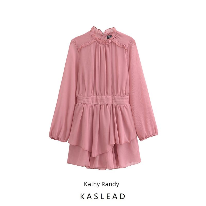 Kaslead New Arrival Women's Clothing Fashion Style Fashion Minimalist Laminated Decoration Mini Dress 5029172