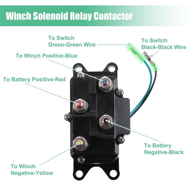 A16P-Winch Solenoid Relay Contactor Rocker Kit Winch Solenoid Relay Contactor & Winch Rocker Thumb Switch Combo ATV Accessories