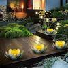 LED Solar Lamp Simulation Lotus Outdoor Waterproof Pond Floating Decoration Light Yard Pond Garden Colorful LED Wishing Lantern