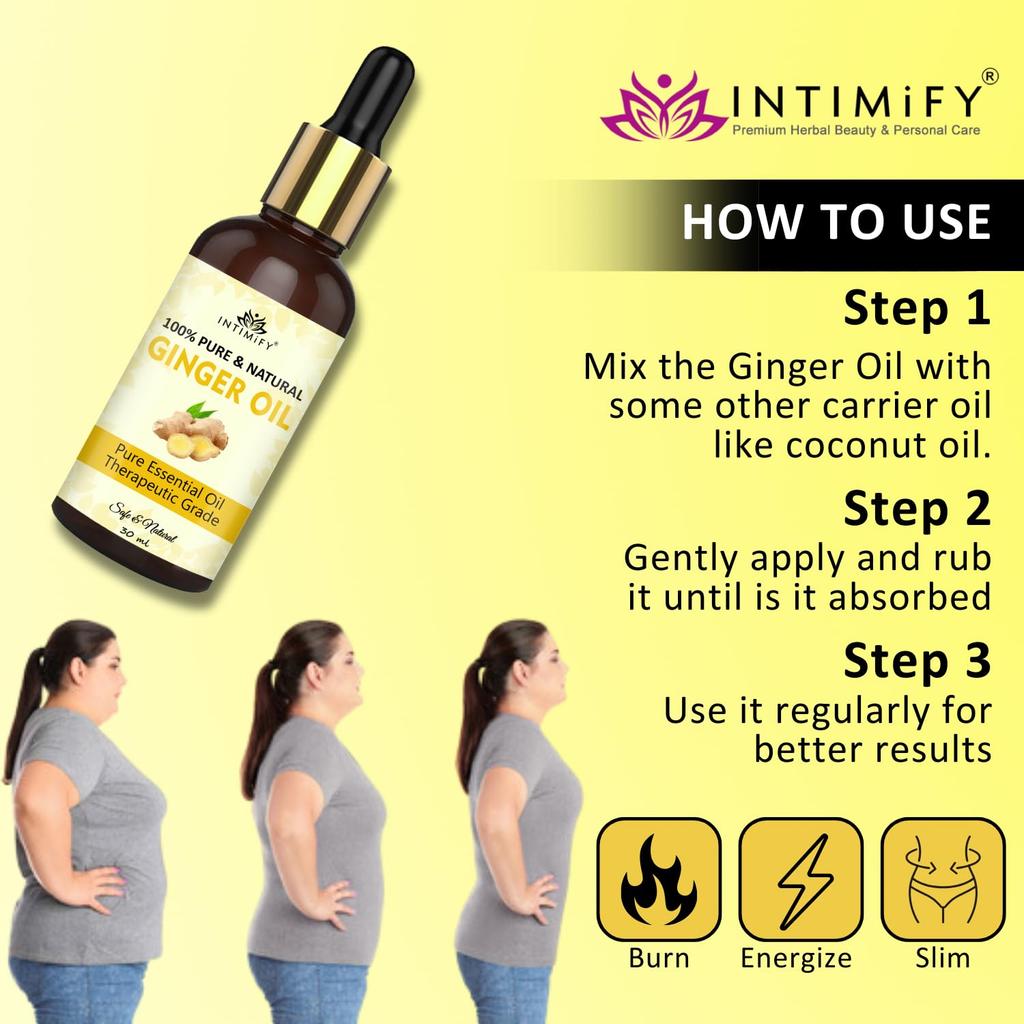 INTIMIFY Ingweröl zum Abnehmen Bauchfett, Fettabbauöl (30 ml)