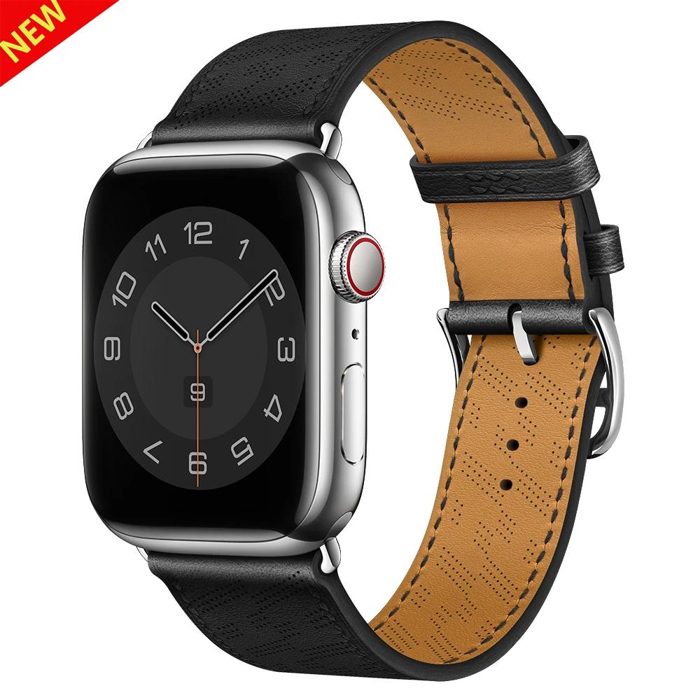 Genuine Leather Bracelet Strap For Apple Watch Band Ultra 49mm 46mm42mm 45mm 41mm 44mm 40mm Bracelet iWatch 11 10 9 8 7 6 5 4 SE