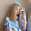 Bybrana Long Straight Hair Brown Wig With Bangs Synthetic Hair  With Wig Female