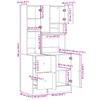 White Kitchen Cabinet 95 X 50 X 180 Cm Particleboard
